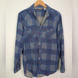 Sears Blue and White Plaid Shirt